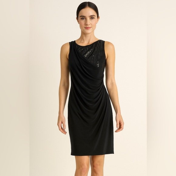 Ashley Stewart Black Sequin Mini Dress Size 14 NWT - Picture 1 of 3